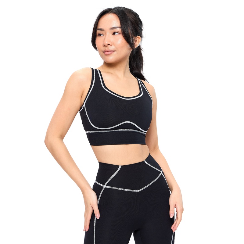 Airbrush Hourglass Sports Bra – Onyx Black