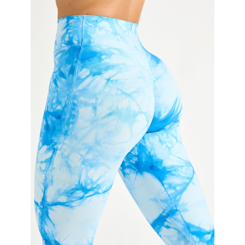 Aggressive Scrunch Flare Legging – Blue Bubbles Tie Dye