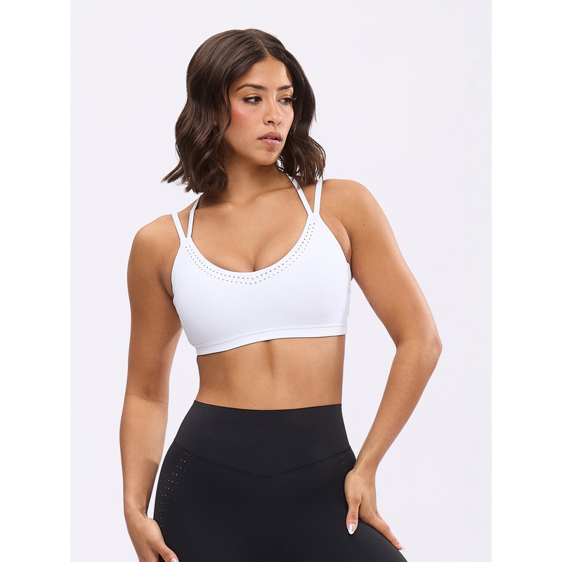 Airbrush Laser Sports Bra – White