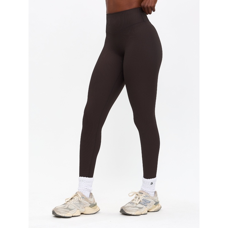 Material Girl Ribbed Legging – Cold Brew