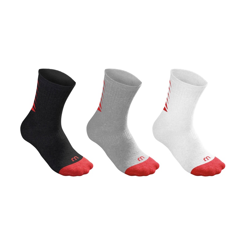 YOUTH CORE CREW SOCKS 3PAIR/PACK – WHITE/BLACK/GREY