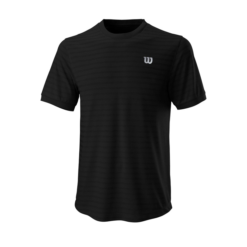 MEN’S STRIPE TENNIS CREW NECK T-SHIRT – BLACK
