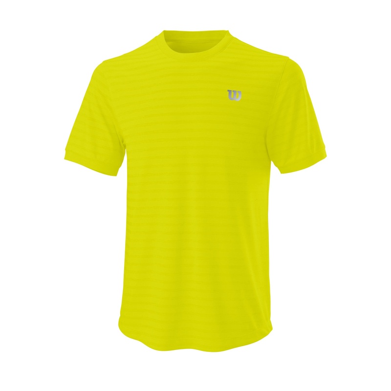 MEN’S STRIPE TENNIS CREW NECK T-SHIRT – SULPHUR YELLOW