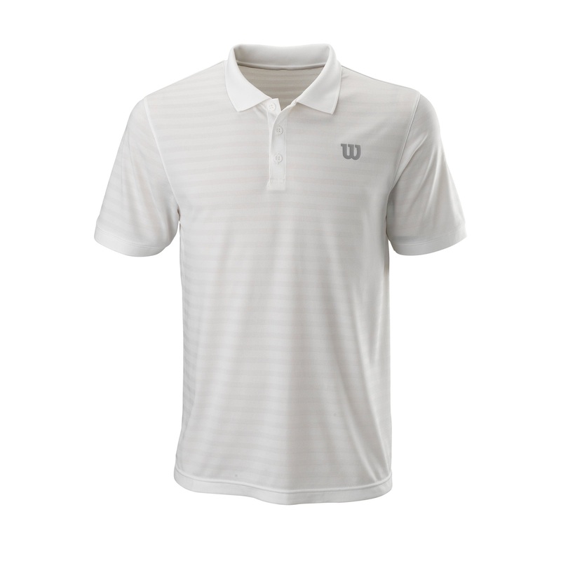 MEN’S STRIPE TENNIS POLO – WHITE