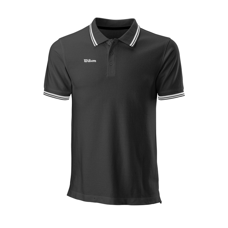 MEN’S TEAM II COTTON TENNIS POLO – BLACK