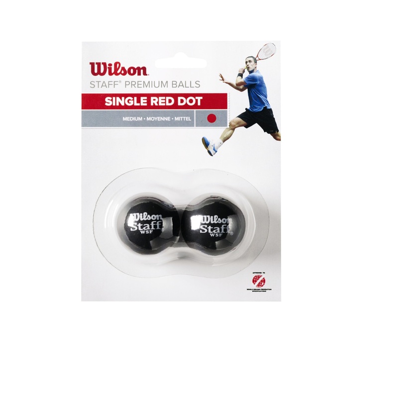 STAFF SQUASH 2 BALL RED DOT|One Size|Black