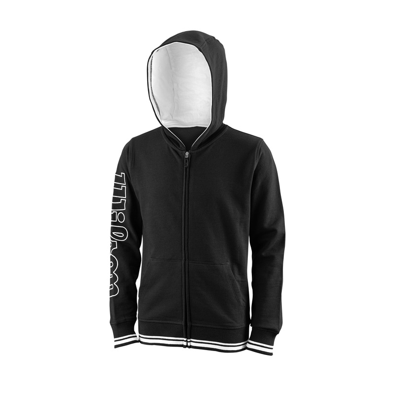 YOUTH TEAM II FZ TENNIS HOODY – BLACK