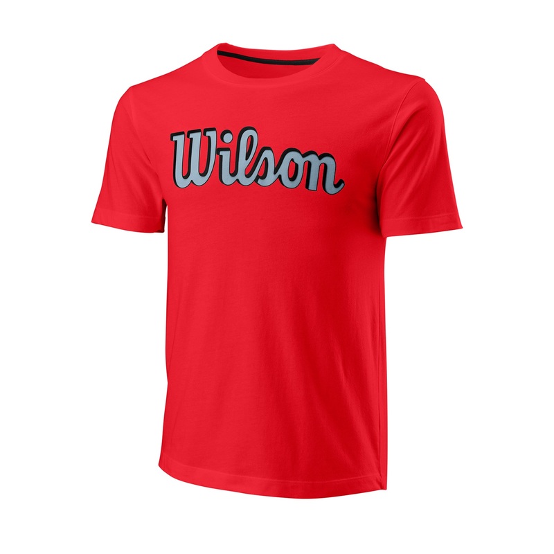 MEN’S SCRIPT ECO COTTON TENNIS SLIMFIT TEE – WILSON RED