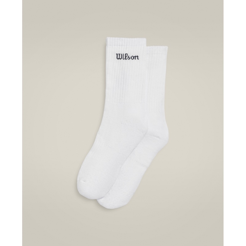 Unisex Crew Sock – White / Navy