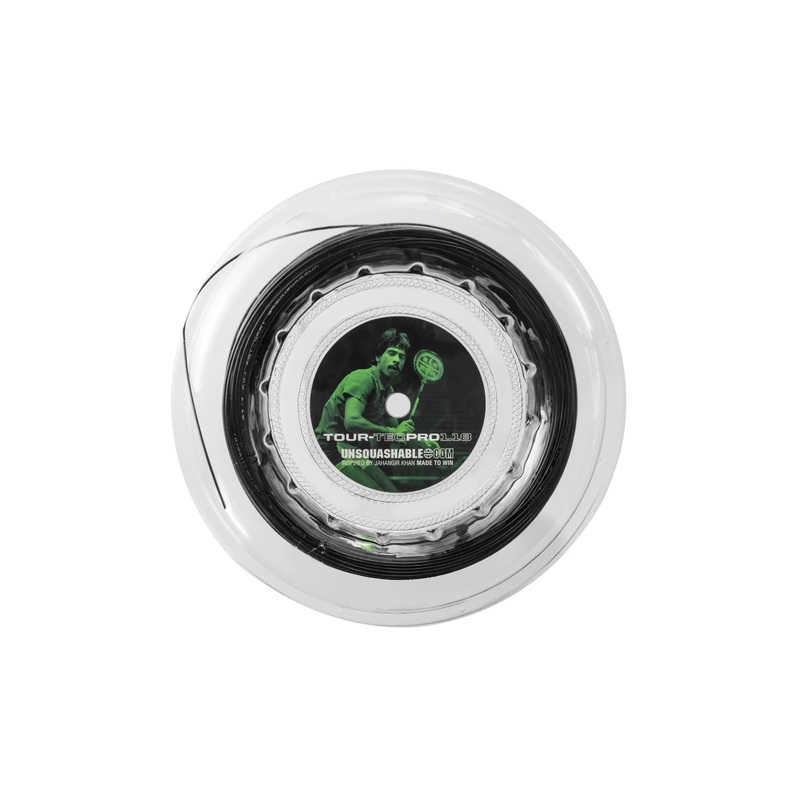UNSQUASHABLE TOUR-TEC PRO 1.18 Squash String – Black – 100M Reel