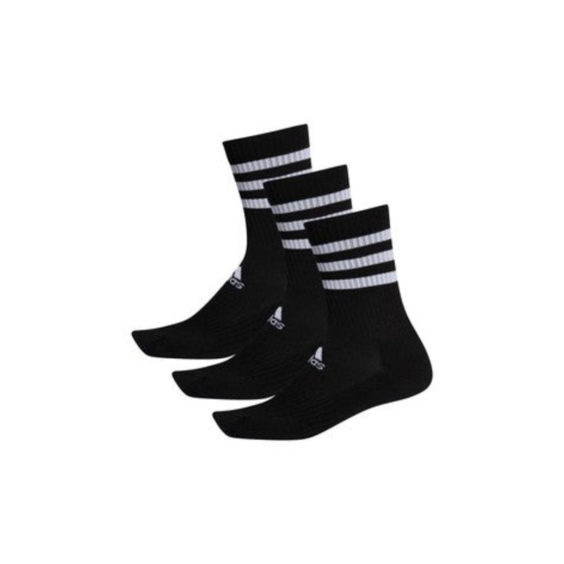 3 Stripe Crew Socks|Small|Medium|Large|Xtra Large|Black|White
