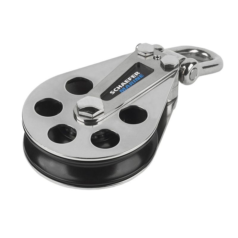 Schaefer S.S. Single 3-Way HD Block, Alum. Sheave
