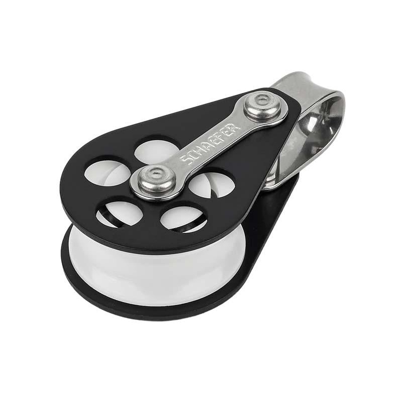 Schaefer Single Alum. Ball Bearing Block w/Lashing Eye, Max Line 7/16