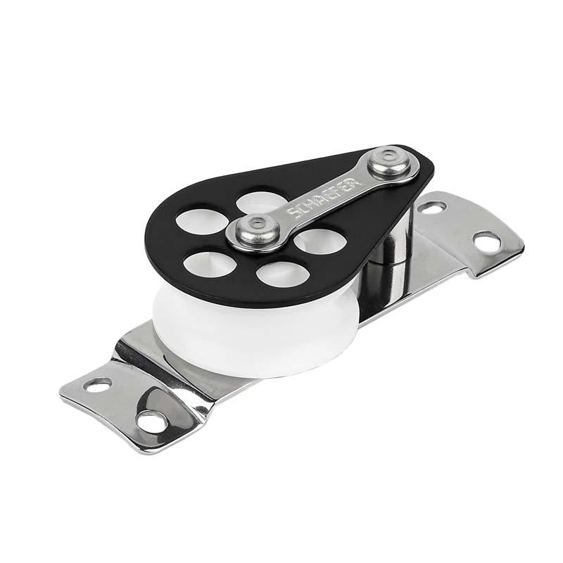 Schaefer Curved Base Single 1 7/16 Delrin Sheave Block