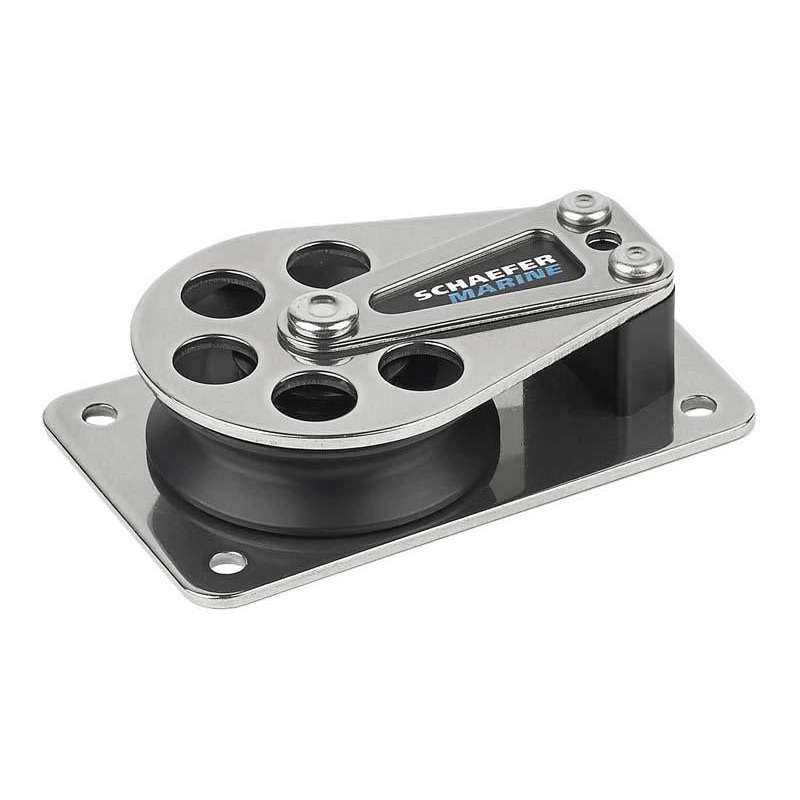 Schaefer Flat Base Aluminum Sheave Cheek Block
