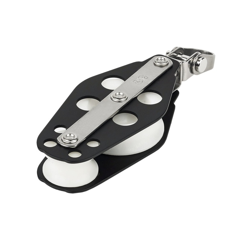 Schaefer Aluminum Fiddle Block w/Front-Side Shackle, Sheave Dia. 1 7/16