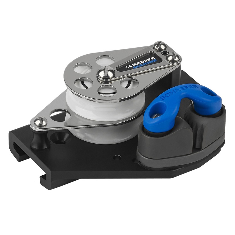 Schaefer 1 1/2 T-Track Control Block Double Sheave / Cam / Starboard
