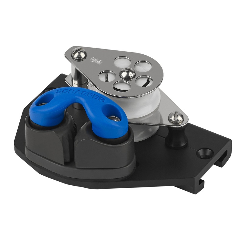 Schaefer 1 1/8 T-Track Control Block Double Sheave / Cam / Starboard