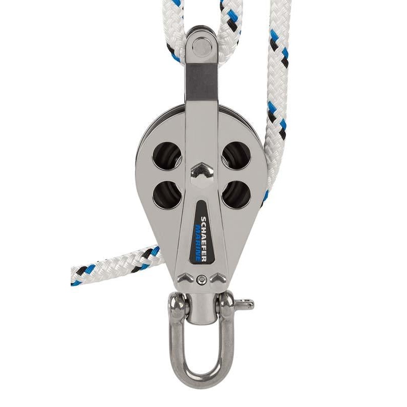 Schaefer S.S. Single Block w/Becket and UC Sheave Max Line 9/16 (14mm)