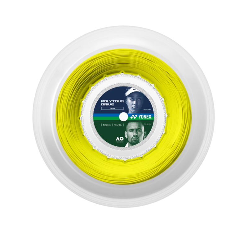 Yonex Polytour Drive 1.25mm / 16L Tennis String Reel (Flash Yellow)