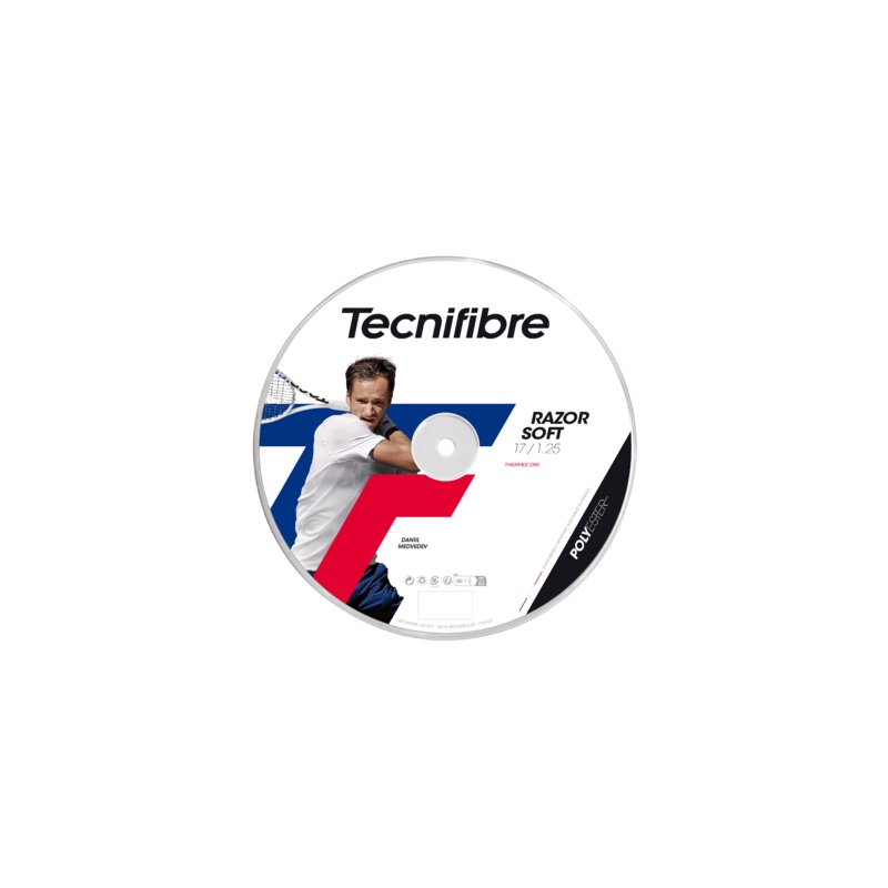 Tecnifibre Razor Soft Reel|Black|Yellow|1.20|1.25|1.30