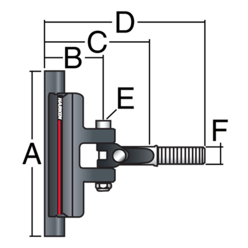 Harken System A CB HL Batten Car w/12mm Stud