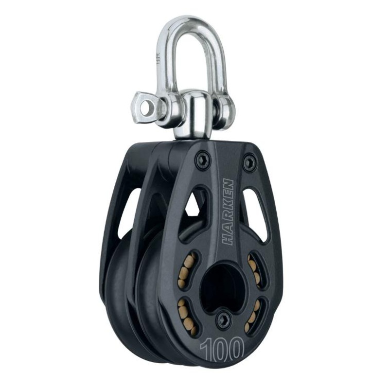 Harken 100mm Aluminum Double Block, Swivel