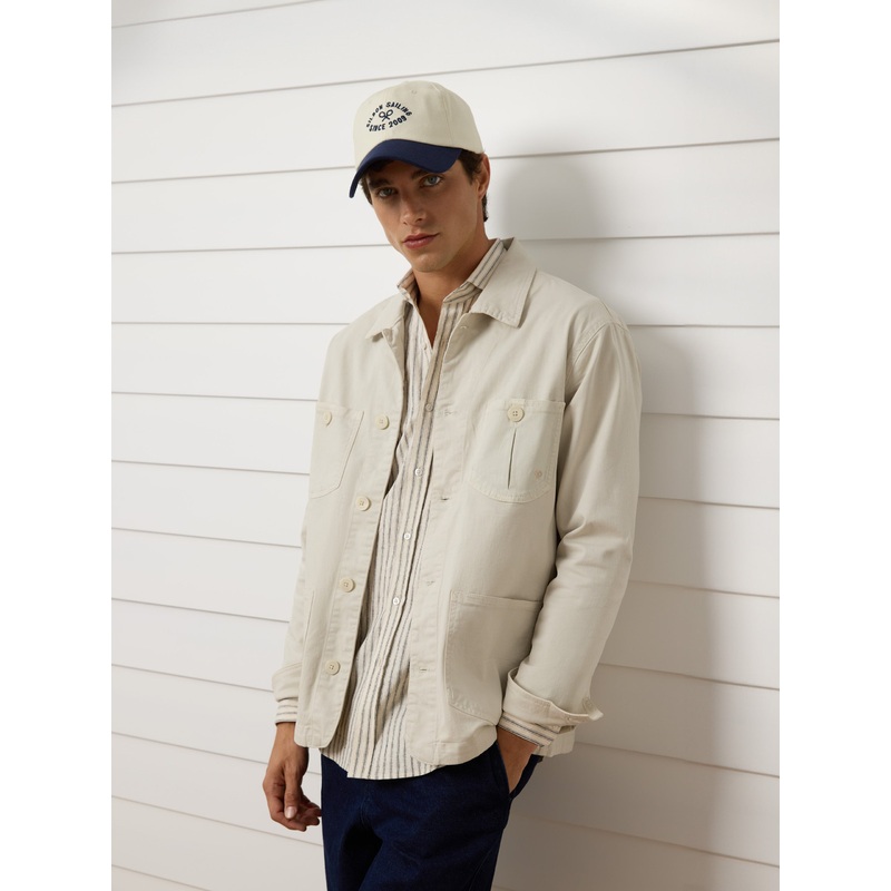 Sobrecamisa bolsillos boton beige