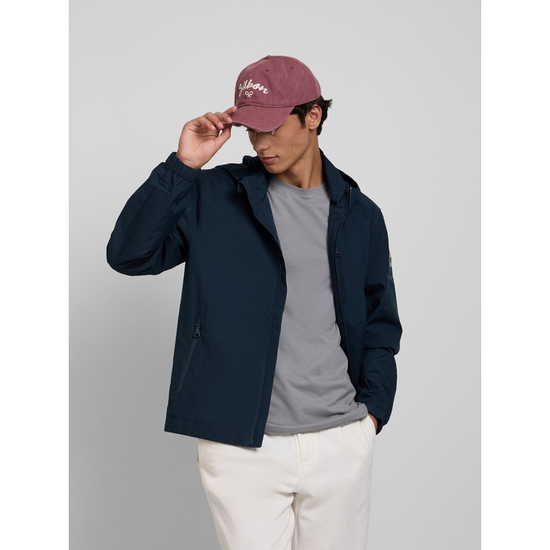 Chaqueta capucha cortavientos marino