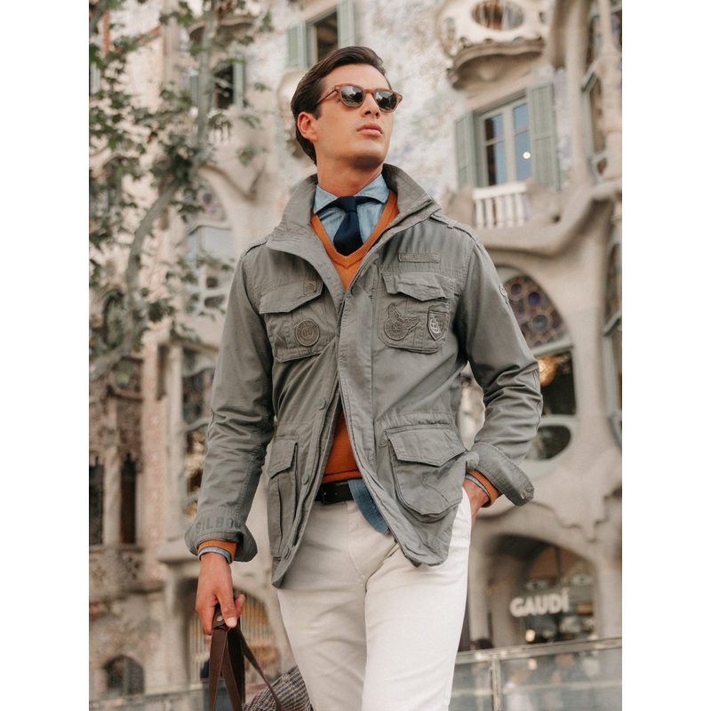 Chaqueta militar parches dye verde