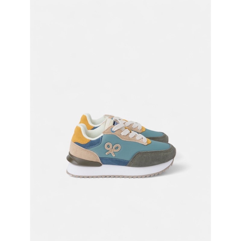 Zapatilla kids running multicolor verde