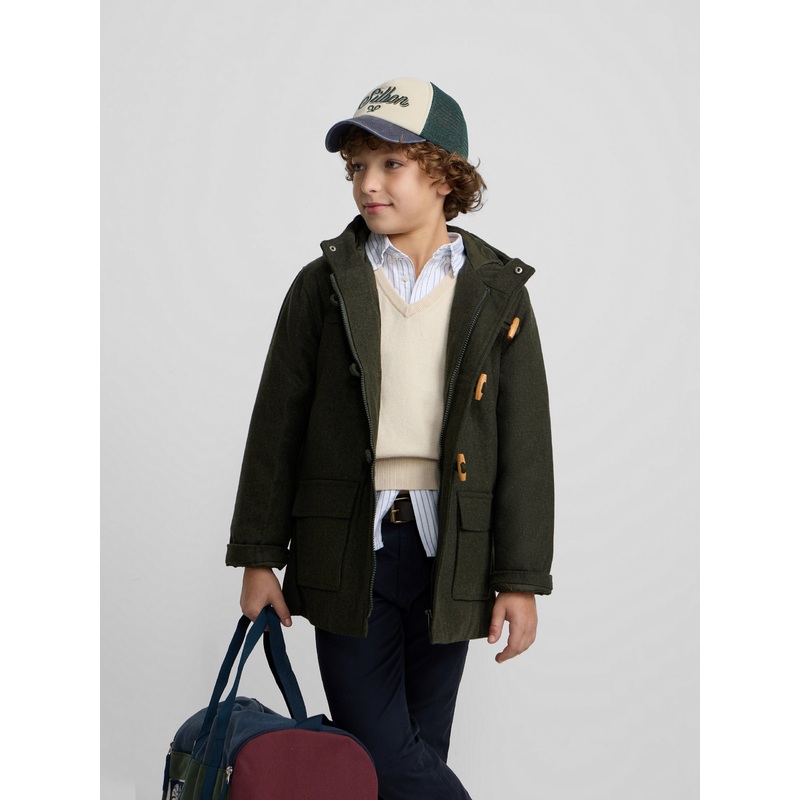 Abrigo kids clasico verde|2|4|6|8|10|12|14|VERDE
