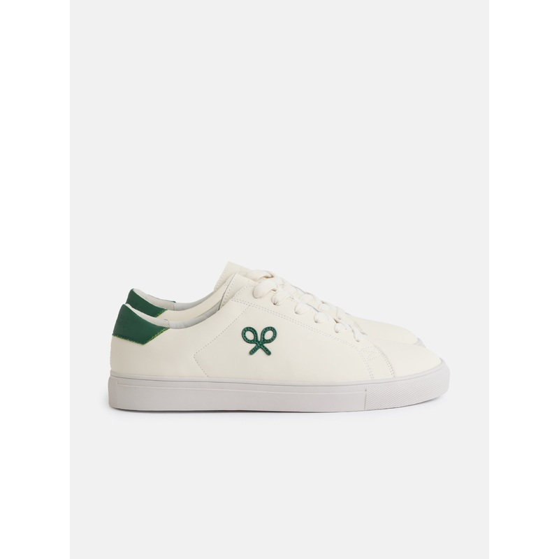 Zapatilla silbon clasica blanca verde