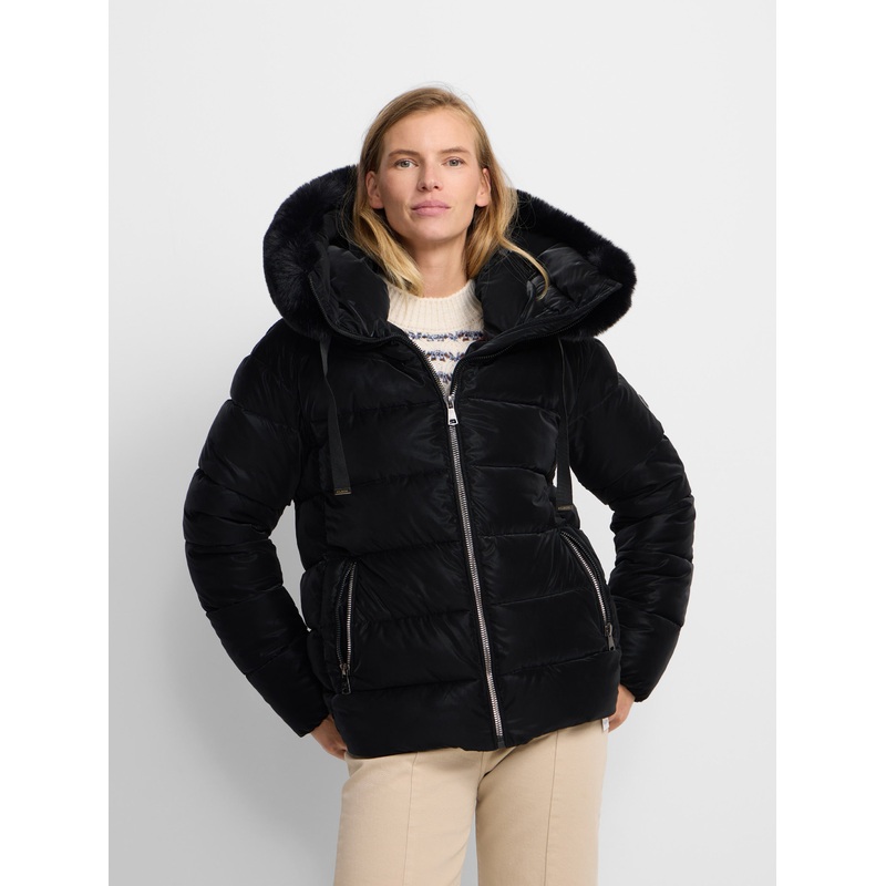 Parka corta acolchada negra|XS|S|M|L|XL|XXL|NEGRO