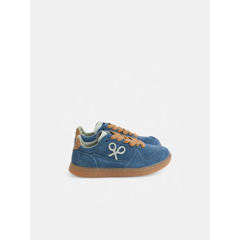 Zapatilla kids casual piel azul