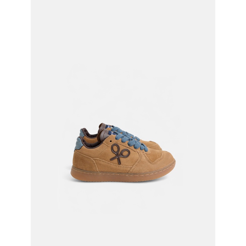 Zapatilla kids casual piel camel