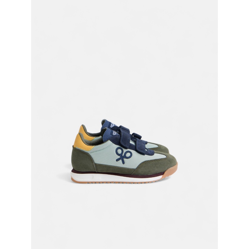 Zapatilla kids velcro multicolor verde