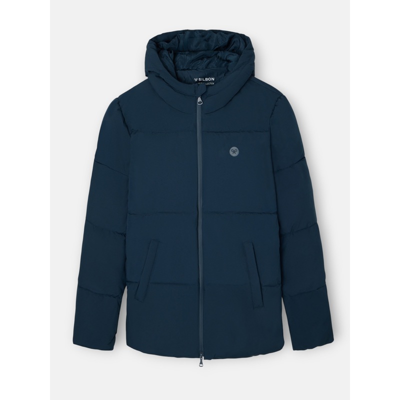 Abrigo tecnico capucha warm marino