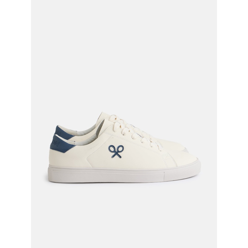 Zapatilla silbon clasica blanca azul marino