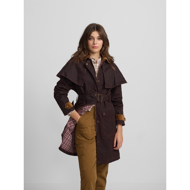 Parka larga encerada marron|XS|S|M|L|XL|XXL|BURDEOS