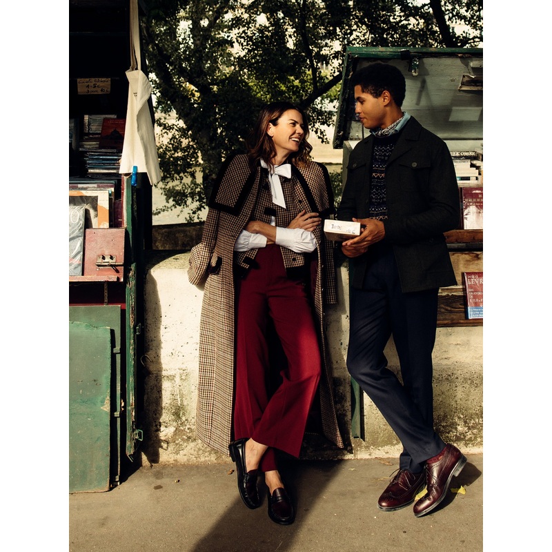 Abrigo unique largo pata de gallo burdeos