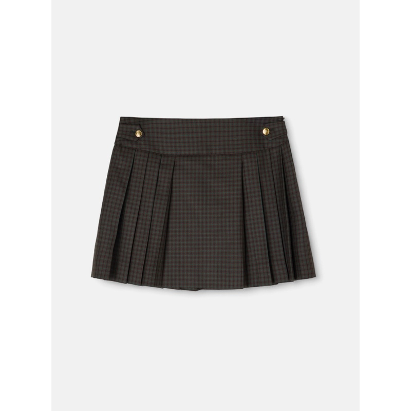 Falda mini tablas cuadros verdes