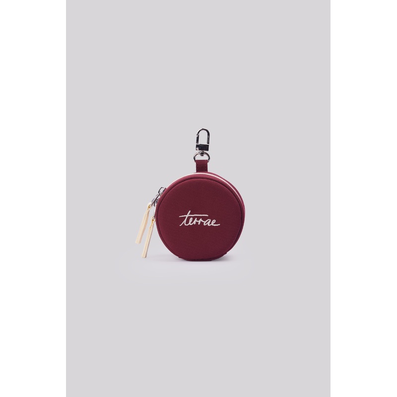 All Day Circle Mini Pouch in Maroon Red