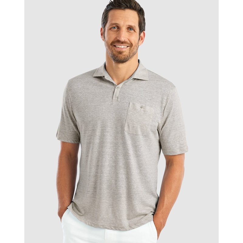 Johnnie O Mens Castaway Linen Blend Polo