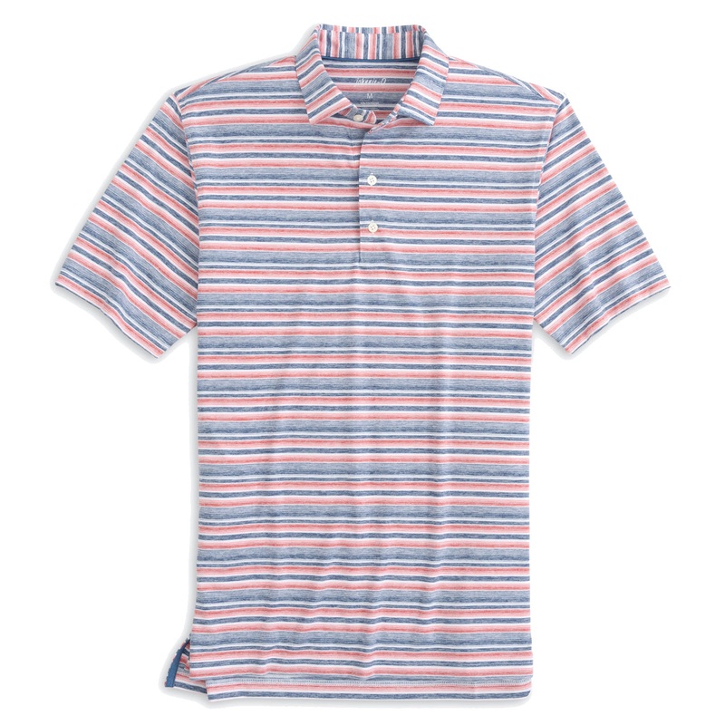 Johnnie O Mens Gully Performance Striped Polo