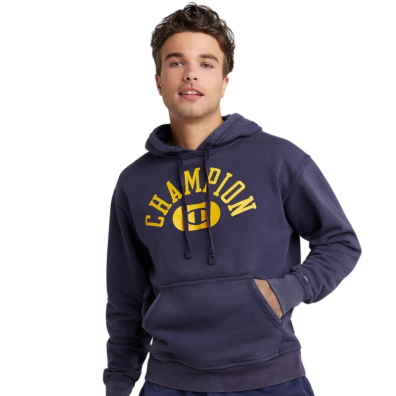 Champion Mens Varsity Hoodie Block Arch