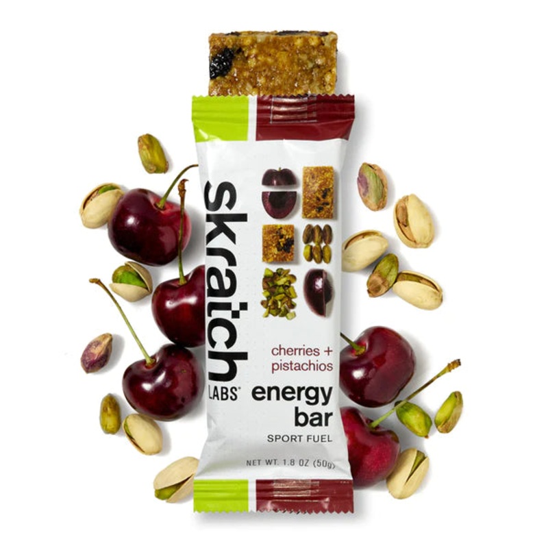 Skratch Energy Bar Sport Bar|Cherries + Pistachio|Peanut Butter + Chocolate|Chocolate Chips + Almond|Peanut Butter + Strawberries|Raspberry + Lemon|Cinnamon + Oatmeal