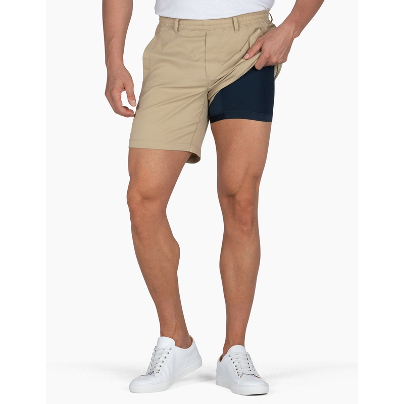 Birddogs 7 Khaki Shorts with Liner