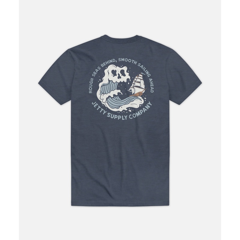 Jetty Mens Rough Seas Tee|Navy|Small|Medium|Large|XLarge|XXLarge