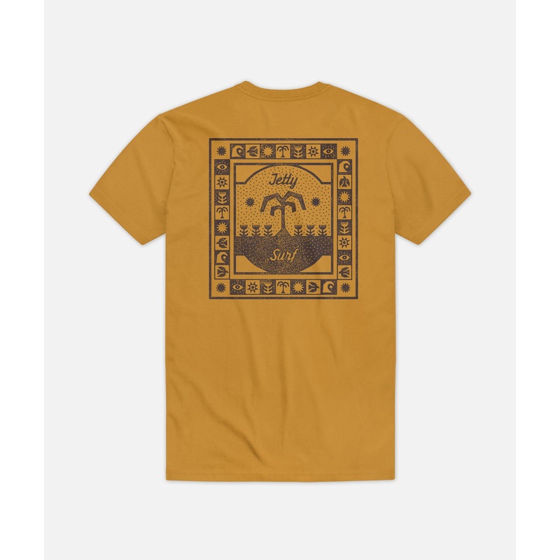 Jetty Mens Garden Tee|Mustard|Small|Medium|Large|XLarge|XXLarge